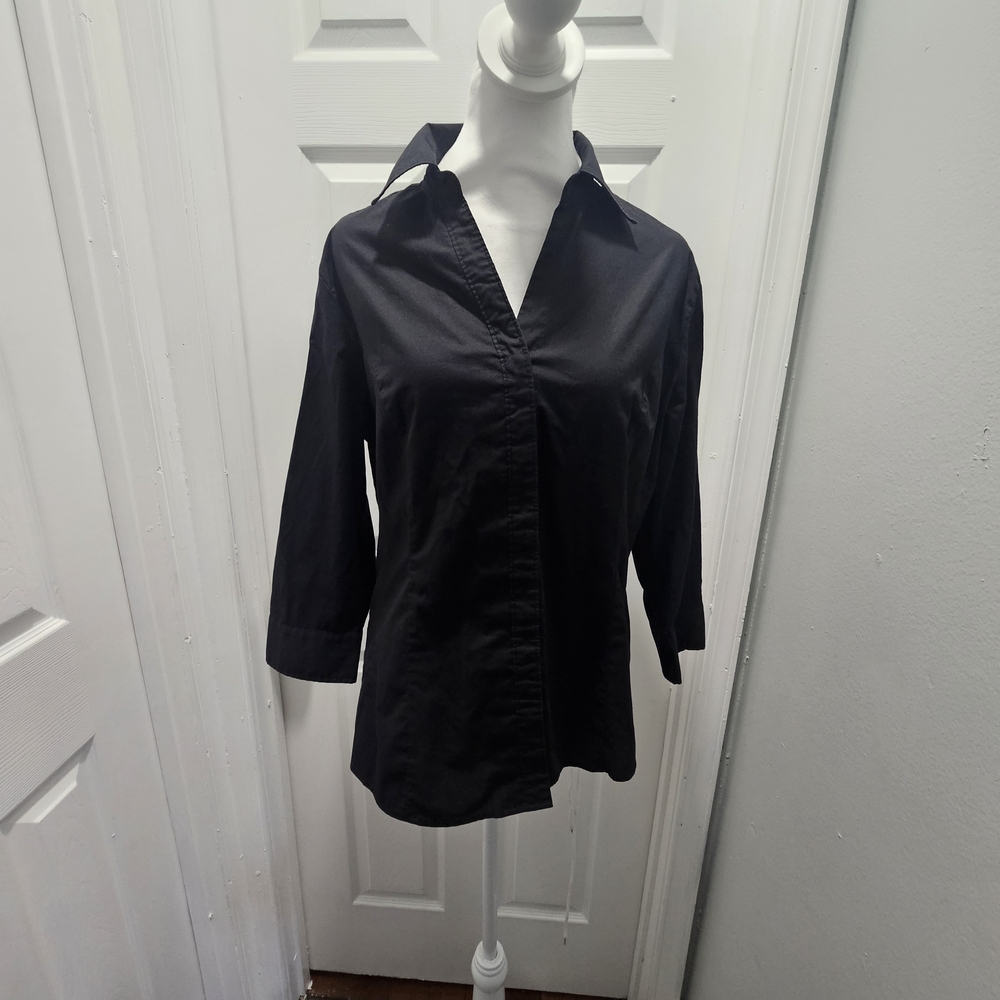 Riders by Lee Women's Black Button Down Shirt